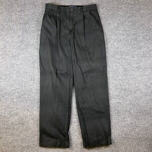 Vintage Polo Ralph Lauren Hammond Pants Mens 32x30 Black Pleated Chino Cotton
